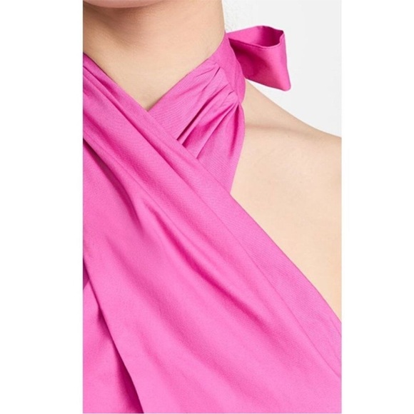 STAUD 70s Cotton Twist Front Open Back Halter Tie Neck Sleeveless Crop Top 0 - Picture 10 of 10